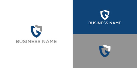 shield letter g logo template