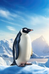 cute penguin - obrazy, fototapety, plakaty