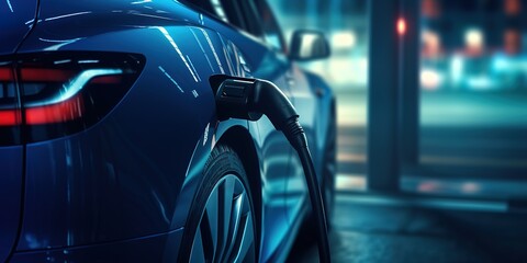 electric car recharging the car