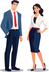 Fototapeta na wymiar business man and woman in suit
