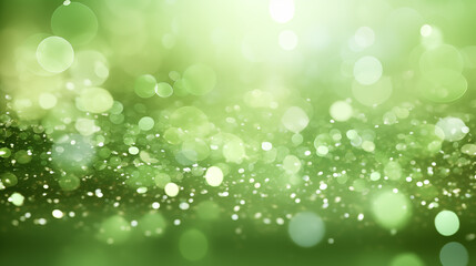 Obraz premium green glitter vintage lights bokeh lights with confetti 