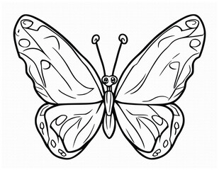 Cute Butterfly Coloring Page Drawing For Kids