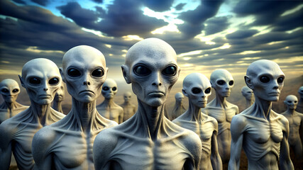 Group of aliens ready for attack on earth
