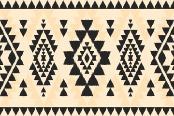 Carpet ethnic ikat pattern art. Geometric ethnic ikat seamless pattern in tribal. Mexican style. Design for background, wallpaper, illustration, fabric, clothing, carpet, textile, batik, embroidery. - obrazy, fototapety, plakaty