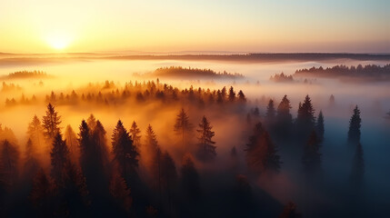 Obraz premium Charming sunrise view