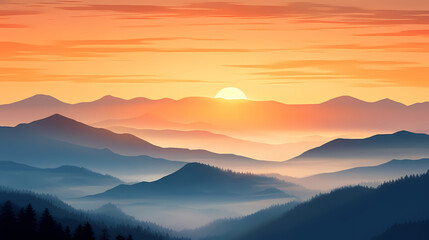 Fototapeta premium Charming sunrise view