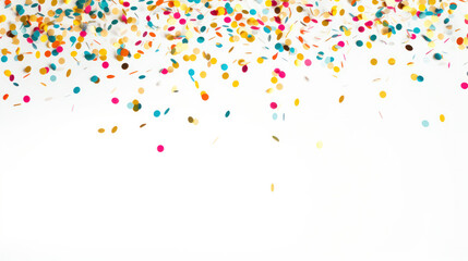 Colorful Confetti Scatter on White Background