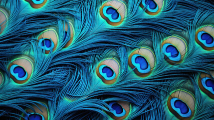 Close-up of a Peacocks Feathers