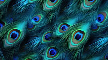 Obraz premium Close-Up of Mesmerizing Peacock Feather Pattern