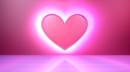 Fototapeta na wymiar 3d romantic heart shape symmetrical background