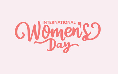 Fototapeta premium International Women's Day typography, Vector illustration, pink text