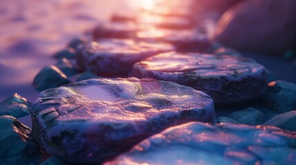 Silhouette of a Stepping Stone Path: A pathway made of stepping stones, each representing a step towards equality and social progress.

