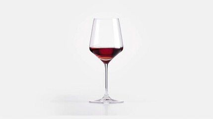 Glass of Red Wine on White Background