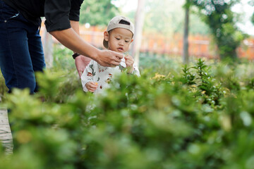 Father and Son Bonding and having a Playful Day Out in the Park. Father and son outdoor play concept