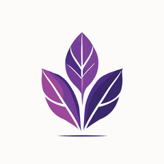 purple leave logo on a white background  