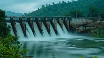 Dam on natural background