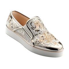 Embellished Slip On Metallic Chic Personified Isolated on Transparent Background