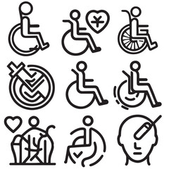 disability icons - obrazy, fototapety, plakaty