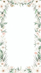 Fototapeta na wymiar leaves rectangle frame. Watercolor floral border. Autumn wedding invitation design. Hand painted orange foliage, plants, berries on white background.