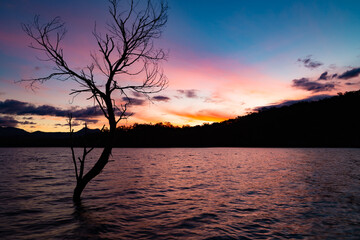 sunset on the lake