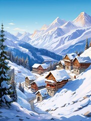 Alpine Winter: A Contemporary Landscape of Modern Villages