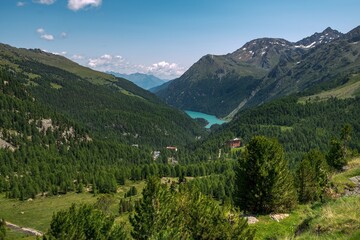 Fototapeta na wymiar Alpine panorama during the summer in the South Tyrol
