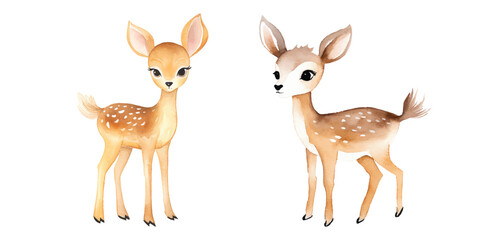 Fototapeta premium cute deer watercolor vector illustration