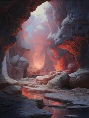 Crystal Dawn: Captivating Cave Formations Illuminated by Early Light