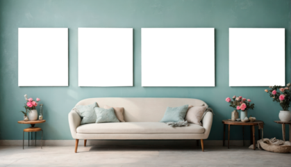 interior of a room with space for paintings