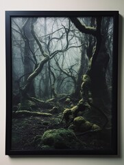 Enigmatic Dark Forests Framed Print: Eerie Forest Views in Captivating Frames