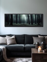 Enigmatic Dark Forests: Panoramic Woods Wall Art for Scenic Vista