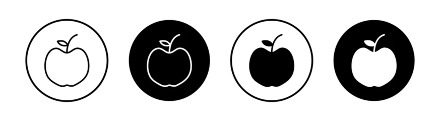Fotobehang Apple flat line icon set. Apple Thin line illustration vector © Krrish