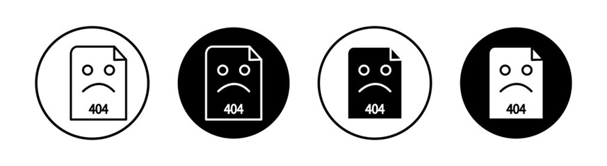 Error 404 page flat line icon set. Error 404 page Thin line illustration vector