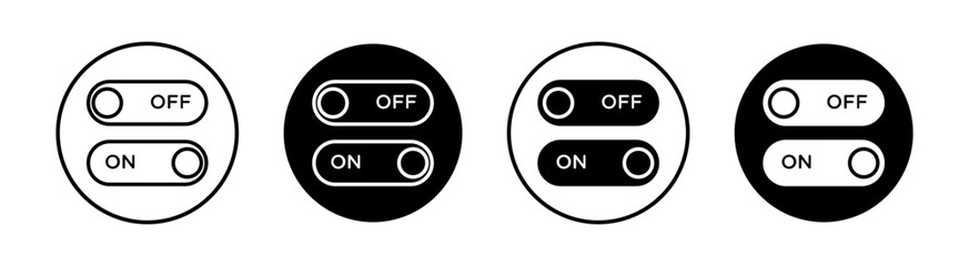 Button on off flat line icon set. Button on off Thin line illustration vector