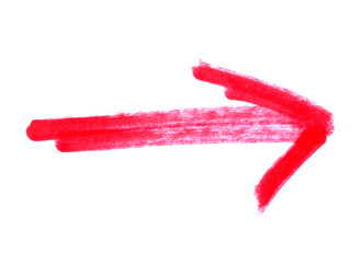 Rote Stiftzeichnung: Pfeil zeigt nach rechts