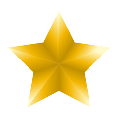 3D gold star cartoon illustration