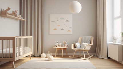 Naklejka na ściany i meble Modern minimalist nursery room