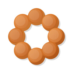Dessert plain donut cartoon illustration