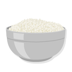 Asian food Rice and bowl cartoon illustration