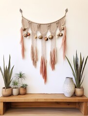 Macrame and Feather Hangings Desert Art Print: Arid Boho Vibes for Home Decor