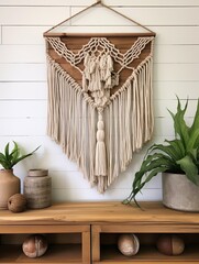 Macrame and Feather Hangings: Woven Masterpiece Framed Art Print