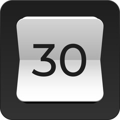 Vector simple icon calendar, 31 day of the month, collection of calendar symbols.