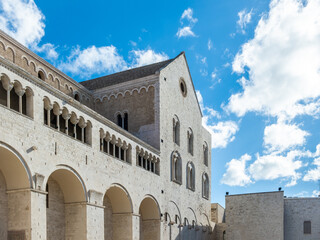 Fototapeta premium view of the facade of the Saint Nicholas Basilica in the historic centre of Bari, Puglia region (Apulia), southern Italy, Europe