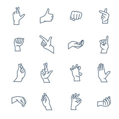 Hand gesture line icon.  - obrazy, fototapety, plakaty