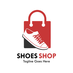 Shoes shop design logo template illustration