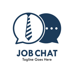Job chat design logo template illustration
