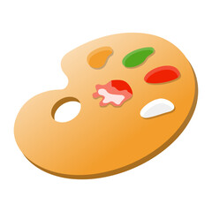 Painting tool color palette cartoon illustration