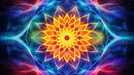 Sacred geometry colorful mandala