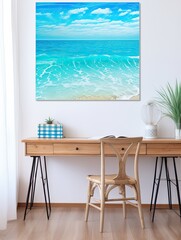 Turquoise Caribbean Shorelines Canvas Print: Azure Ocean Waves Delight