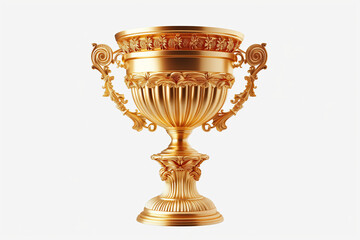golden trophy isolated on a white background